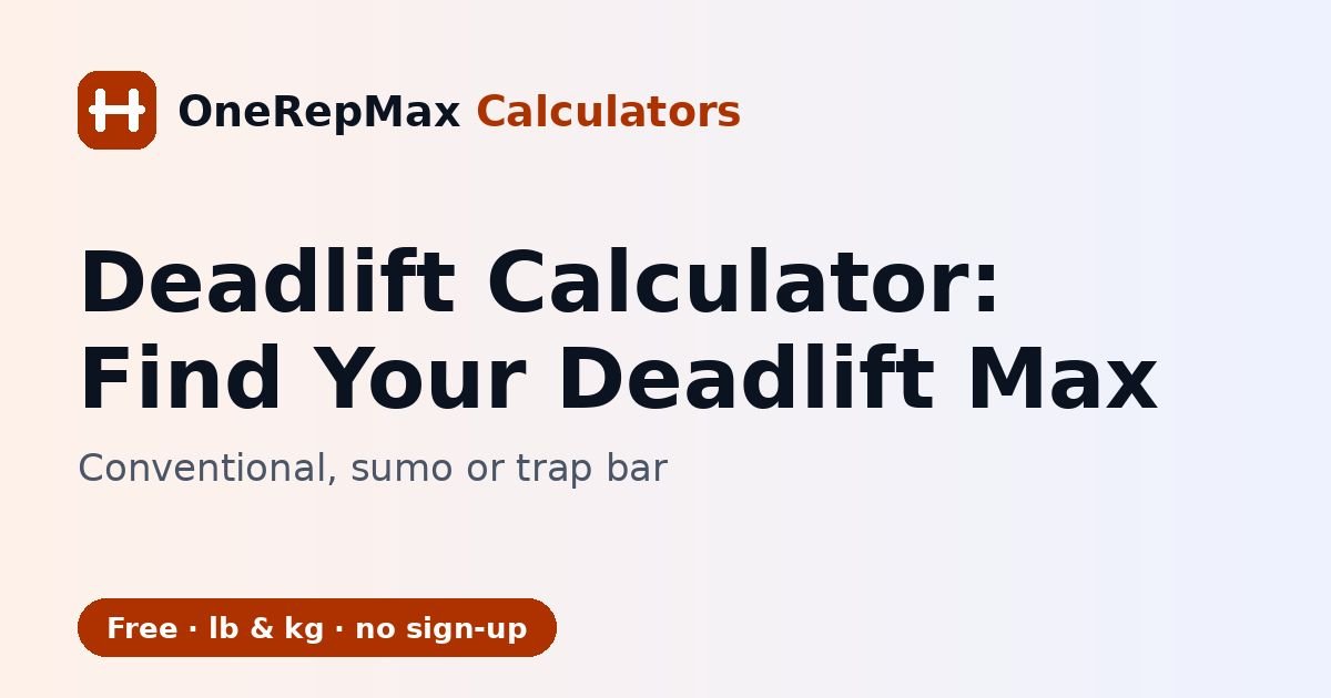 Deadlift calculator for finding your deadlift max