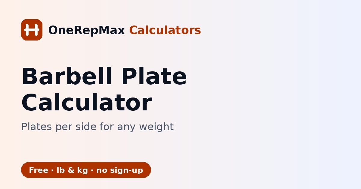 Barbell plate calculator showing plates per side