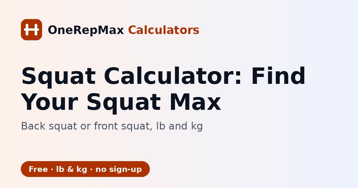 Squat calculator for finding your squat max