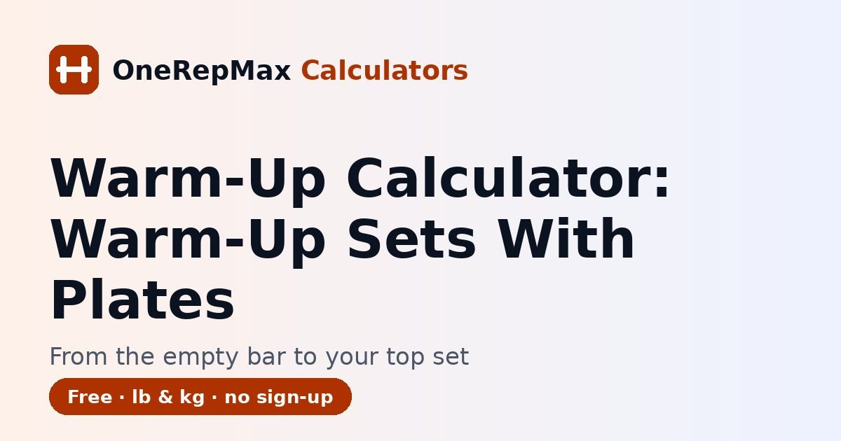 Warm up calculator building warm-up sets with plates
